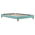 Modway Harlow Performance Velvet Queen Platform Bed Frame - Mint-Queen Platform Bed Frame