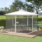 Outsunny Replacement Mosquito Netting for Gazebo 10' L x 10' W - White-It is made of high-quality nylon. The smooth zippers are great for long-lasting use   