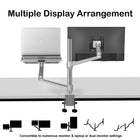 ShoppingAll 2-in-1 Monitor & Laptop or Dual Monitor Arm for 15-32" Monitors & 12-17" Laptop - Silver-Each arm can hold up to 17.6lb/8kg laptop or monitor with 75mm x75mm or 100mm x 100mm VESA mounting holes