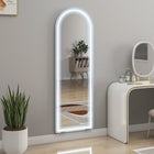 HOMCOM Full Length Mirror with Adjustable Lights - 21" W x 64" H - Silver-A touch button control switches three light colours and adjusts brightness easily 