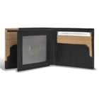 Champs Iconic Leather Center Wing Wallet - Black/Ivory-3 slot pockets