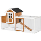 Pawhut 44" H Large Chicken Run with Waterproof Roof and Run - Orange-Including a main house, run, and nesting box 