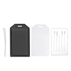 Beslayn Heavy Duty Luggage Tags With Plastic Loops - Window Cover & Inserts Included - Black - 10 Pack-Holds Your Business Card or Included Insert Form