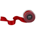 JAM Paper Double Faced Satin Ribbon - 1 1/2" W x 25 yd. - Red-Quantity: Roll Sold Individually