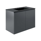 Modway Bryn 36" Wall-Mount Bathroom Vanity - Grey/Black-Modern Bathroom Vanity