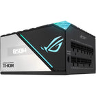 ASUS  ROG Thor 850W 80+ Platinum Fully Modular ARGB Gaming Power Supply-Dual ball bearings boast a remarkable lifespan of 80,000 hours, lasting twice as long as sleeve bearings and exceeding even fluid dynamic bearings. Ensuring long-lasting, reliable cooling with minimal noise for ROG THOR series.