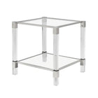 Plata Import Jacques 21"H Square Side Table - Silver-Glamorous design in polished silver color