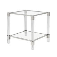 Plata Import Jacques 21"H Square Side Table - Silver-Glamorous design in polished silver color