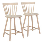 Zuo Tyce Counter Stool - Natural - Set of 2-Whitewashed rubberwood leg