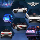 Aosom Bentley Bacalar Kids Electric Ride-On Car with Butterfly Doors - White-Power indicator to monitor how much power is remaining in the battery 