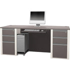 Bestar Connexion Collection Return Table - Sandstone/Slate-Deluxe 2.5mm shock-resistant PVC edge banding