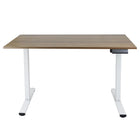 Ezywork Whole Piece Top Electric Standing Desk - White Frame / Dark Wood Top-Height Adjustable Range: 28.75" - 47.6" (73cm - 121cm)