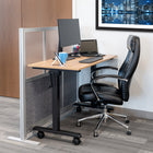 Luxor Modular Wall - 53" W x 48" H - Segmented Grey Frame, Frosted Acrylic, Cool Grey PET-Enhances light flow while reducing distractions