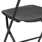 Flash Furniture HERCULES Series Premium Plastic Folding Chair - Black - 10 Pack-Black Powder Coated Frame Finish