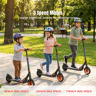 Gyrocopters Flash KidZ Electric Scooter for Kids - Speed 19 kmph - Range 11 km - LED Lights - Orange-Equipped with both a thumb-activated electric brake and a traditional rear fender foot brake for reliable stopping