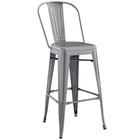 Modway Promenade Bar Side Stool - Gunmetal-Cafe and Bistro Style Bar Stool