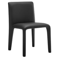 Modway Rhodes Vegan Leather Upholstered Dining Chair - Black-Fully Upholstered Dining Chair