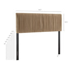 Modway Eloise Stain-Resistant Performance Velvet Full Headboard - Taupe-Elegant Ruched Detail