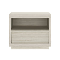 Manhattan Comfort Navis 26" Contemporary 1-Drawer Nightstand - Whitewashed Oak-Wood-look finish offers a warm, natural appearance popular in modern furniture design