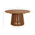Modway Lane 31" Round Outdoor Teak Wood Coffee Table - Natural-31 Inch Slatted Round Tabletop