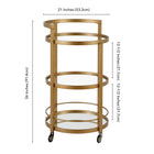 Hudson&Canal Hause 21"W Round Bar Cart - Brass-8