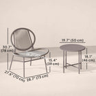 Outsunny 3-Pieces Wicker Patio Furniture Bistro Set - Light Grey-Reinforced steel structure for enhanced strength and durability 
