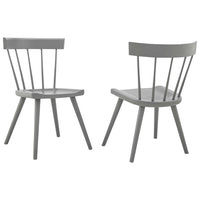 Modway Sutter Wood Dining Side Chair - Light Grey - 2 Pack-Modern Farmhouse Dining Chair