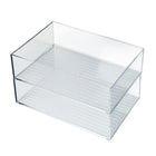 Azar Large Stackable Plastic Storage Bin - 2.5" x 8.62" x 6.5" - Clear - 4 Pack-Keeps contents visible while maintaining a polished, clutter-free look