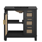 Modway Dixie 36" Solid Wood Bathroom Vanity Cabinet - Black-8