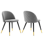 Modway Cordial Dining Chairs - Light Grey - 2 Pack-Retro Modern Dining Side Chairs
