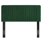 Modway Milenna Channel Tufted Performance Velvet Twin Headboard - Emerald-Performance Velvet Upholstery