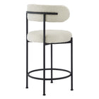Modway Albie Boucle Fabric Counter Stools - Ivory/Black - 2 Pack-9