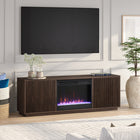 Hudson&Canal Hanson TV Stand with 26" Crystal Fireplace for TV's up to 75" - Alder Brown-Features easy assembly