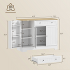 HOMCOM Modern Sideboard Buffet Cabinet with Wood Effect Top & Multi Storage Shelves - White-Quality MDF with treated surface for easy cleaning