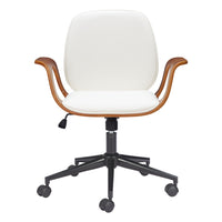 Zuo Ali Office Chair - White-Plush and durable faux leather fabric