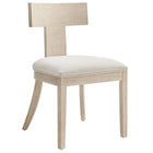 Modway Peregrine Wood and Fabric Upholstered Dining Chairs - Natural/Heathered Weave Ivory - 2 Pack-Non-Marking Foot Pads