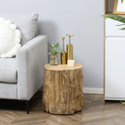 HOMCOM Concrete Finish Side Table - Natural Brown-Features four adjustable foot pads for balance on any surface