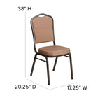Flash Furniture HERCULES Series Crown Back Stacking Banquet Chair in Gold Diamond Patterned Fabric - Gold Vein Frame-2.5'' Thick Seat Cushion