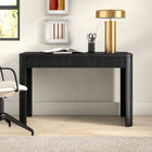 Hudson&Canal Palmera 47.5" Wide Rectangular Fluted Desk - Black Grain-Features easy assembly