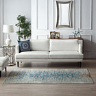 Modway Hesper Distressed Contemporary Floral Lattice Area Rug - 5 ft W x 8 ft L - Teal Beige/Brown-Protect Floors From Traffic/Furniture