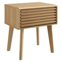 Modway Render End Table - Oak-Mid-Century Nightstand