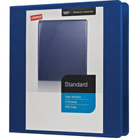 Staples Standard View Binder with D-Rings - 1 1/2" - Blue-Slant rings have a high page capacity compared to same size round rings