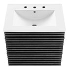 Modway Render 24" Wall-Mount Bathroom Vanity - Charcoal/White-Ceramic Sink Basin