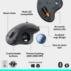 Logitech Ergo M575S Wireless Trackball Mouse - Graphite-Easy to Connect, Long Battery Life: Connect your ergonomic wireless mouse using Bluetooth or the included Logi Bolt USB receiver, enjoy up to 18 months of battery life (AA battery included) 