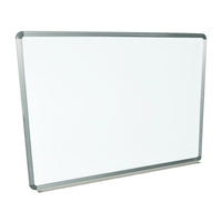 Luxor 48" x 36" Wall-Mounted Magnetic Whiteboard, (WB4836W)-The 48" x 36" Wall-Mountable Magnetic Whiteboard from Luxor is made of strong, painted steel enclosed in an aluminum frame. It features a magnetic writing surface for added versatility. The whiteboard also includes a two-inch removable accessory tray to hold dry erase markers and erasers.