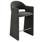 Modway Talia 41" Upholstered Fabric Bar Stool - Charcoal-Upholstered Slub Weave Fabric