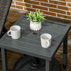 Outsunny Garden Patio Side Table with Umbrella Hole - Grey-Middle parasol hole table for parasol to keep sun away from eyes 