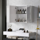 Kleankin Wall Mount Medicine Cabinet with Mirror - 35" W x 24" D - White-The surface is painted, which is easy to clean