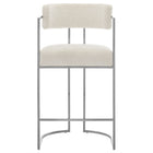 Modway Huron Curved Back Fabric and Metal Counter Stool - Silver Cream-7