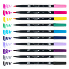 Tombow Dual Brush Pen, Galaxy, 10/Pack-Double ended water based blendable markers